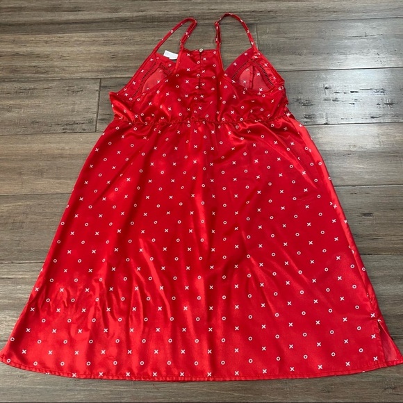 Gilligan & O'Malley red babydoll slip dress chemise satin - Picture 5 of 7